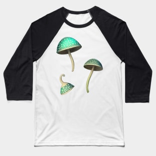 Green Shrooms Mushroom Set Baseball T-Shirt